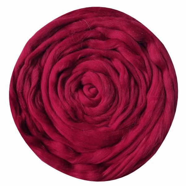 Шерсть для валяния Троицкая Гребенная лента (100% полутонкая шерсть) 100г цв.0363 св.вишня