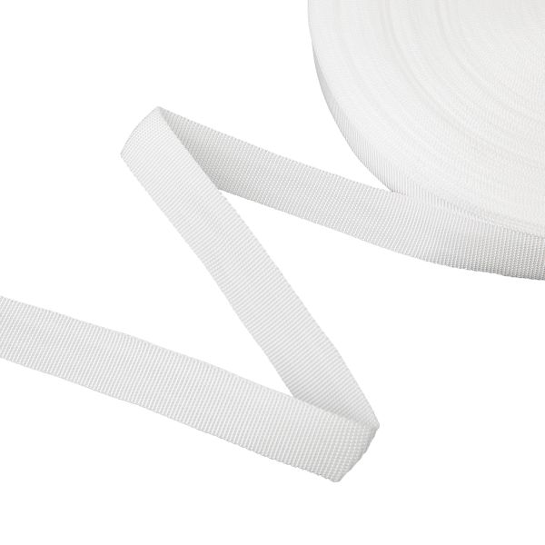Стропа (ременная лента) 25 мм / 50 метров, толщ. 1.08 мм, [10 г/пог.м], 100% п/п, белый, Gamma G-25 W