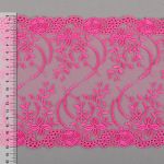 Кружево на сетке 180 мм / 10±0.2 метров, Турция, фуксия (неон), Blitz