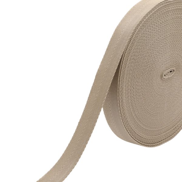 Стропа (ременная лента) 25 мм / 25 метров, толщ. 1.0 мм, [15.1 г/пог.м], 100% п/п, 24 кремовый