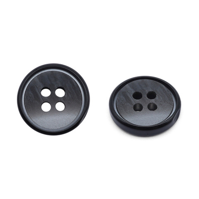 Пуговицы 4 прокола 24L (15мм), (Black (черный)), 48 шт, S090160