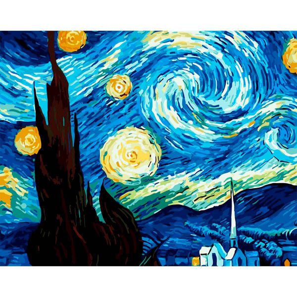 Картина по номерам Cristyle, Звездная ночь В. Ван Гог, 40х50 см