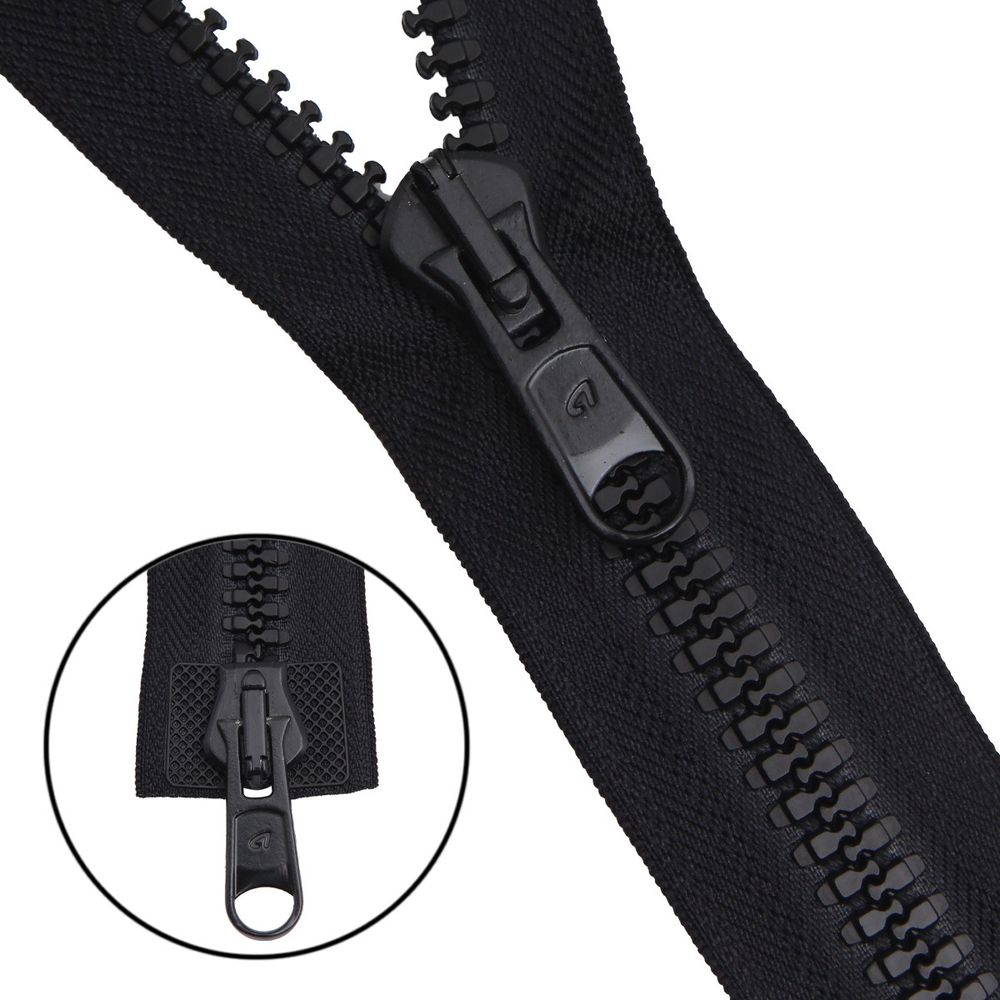 Молния трактор Arta Т8 (8 мм) 2 зам., разъем., 75 см, цв. 077 черный, уп.5 шт