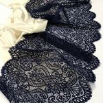 Кружево бельевое эластичное 225 мм / 3 м, 40992 цв.061 т.синий, Kruzhevo