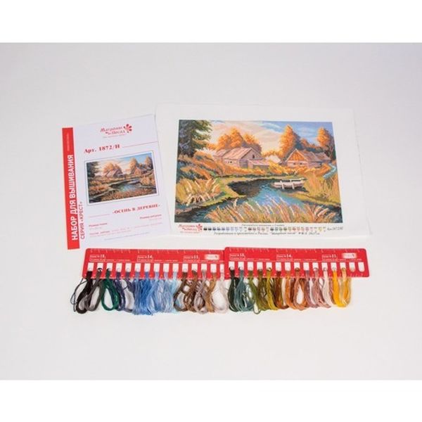 Набор для вышивания нитками Матренин Посад, Осень в деревне 37х49 см