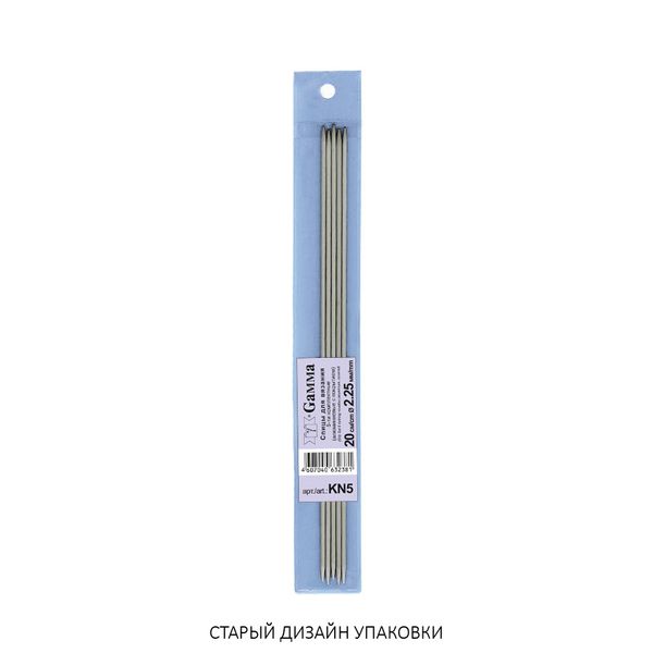 Спицы чулочные металл ⌀2.25 мм, 20 см, с покрытием, Gamma KN5