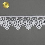 Кружево гипюр (плетёное) 40 мм, матовая нить, цв.01 белый уп.13,71м, Kruzhevo