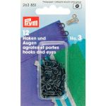 Крючки пришивные 19 мм, латунь 3 черный цв, Prym