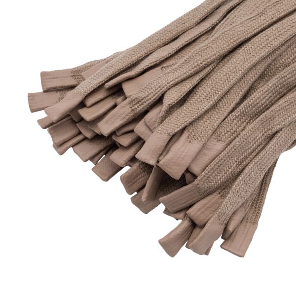 Шнурки декоративные плоские (для одежды) 10 мм / 135 см, 100 шт (130 темно-бежевый), 3AR2807