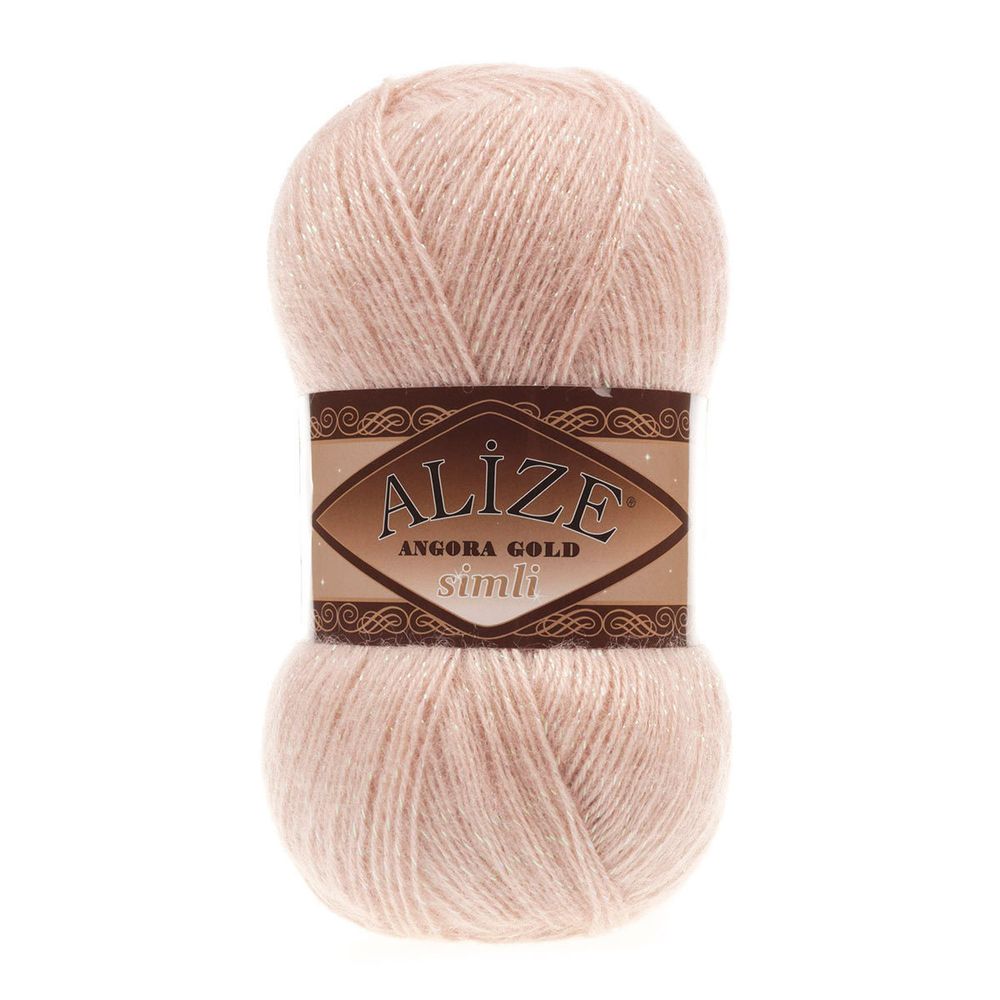 Пряжа Alize (Ализе) Angora Gold Simli / уп.5 мот. по 100 г, 500м, 404 шампань A