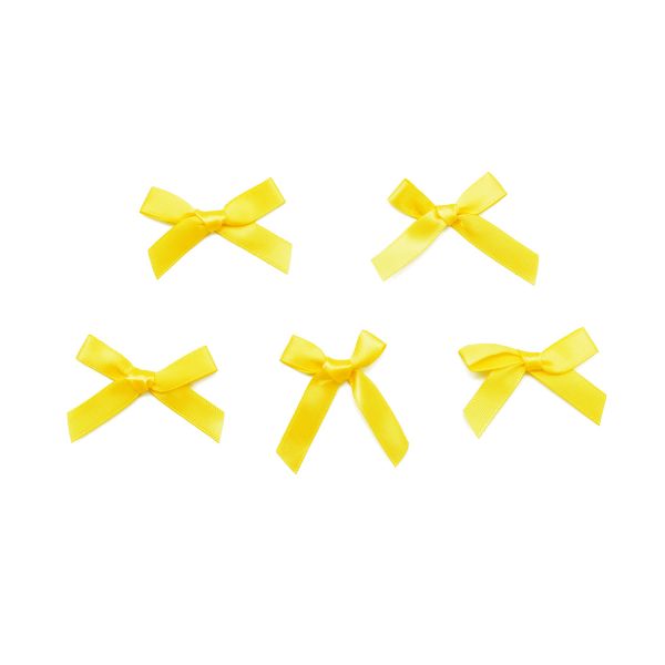 Бантики пришивные 3х2 см, 8 шт, желтый