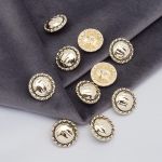 Пуговицы на ножке 28L=18 мм, металл, Gold (золотой), 10 шт, MP01