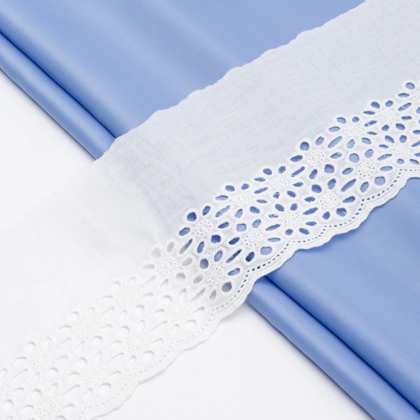 Кружево шитьё 125 мм / 13.7 метров, хлопок, (белый), 3AR2352