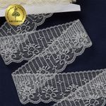 Кружево отделочное в стиле "трикотаж" 50 мм, диз. 283, цв.02 молочный, уп. 27,4 м