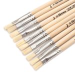 Кисть школьная из волоса щетины плоская №6,10 шт