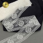 Кружево на сетке 53 мм, TR.1159B, 04 айвори, 12м, Kruzhevo