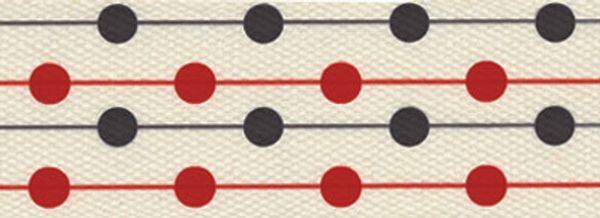 Лента хлопок с рисунком 16.0 мм / 5 шт по 3 метра, D3 113/065 Бусинки, черно-красный, CLP-162 Gamma