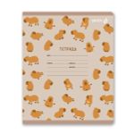 Тетрадь ученическая школьная, выборочный лак, A5 12 л. на скобе 65 г/м², белизна 100% 25 шт клетка, 01405 КапиВажный, Светоч Т87