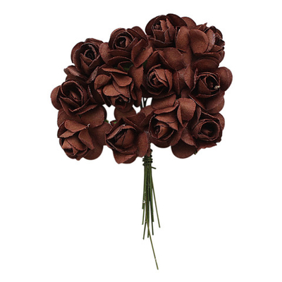 Цветы искусственные декоративные 2х2см, 24 шт, Астра, E19 коричневый