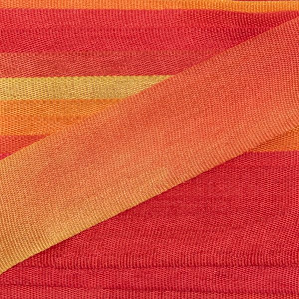 Лента (тесьма) шелковая 13.0 мм / 45.5±0.5 метров, M232 желтый/красный, Gamma SRM-13