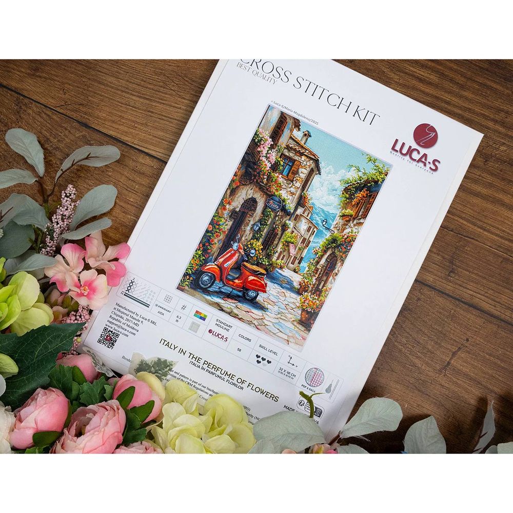 Набор для вышивания нитками Luca-S, Италия в аромате цветов 32х48см