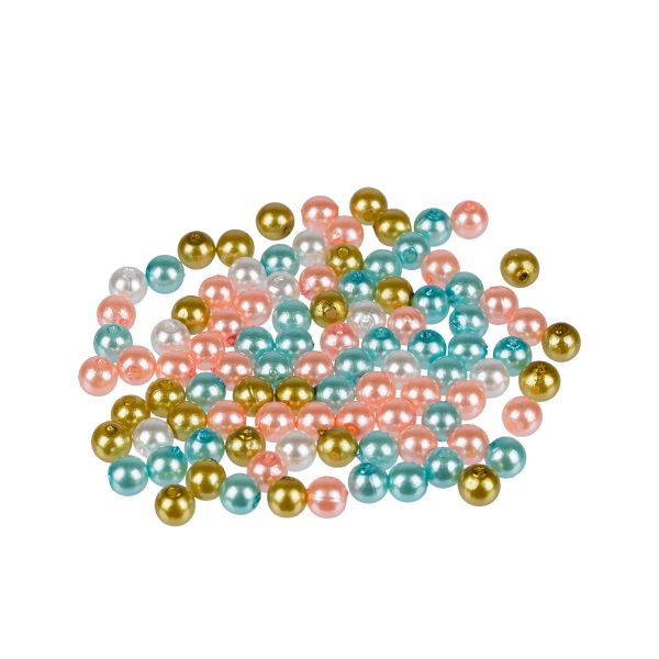 Бусины пластик ⌀6 мм, 100±2 г (10х10±0.2 г), №02 ассорти, Zlatka PB-1