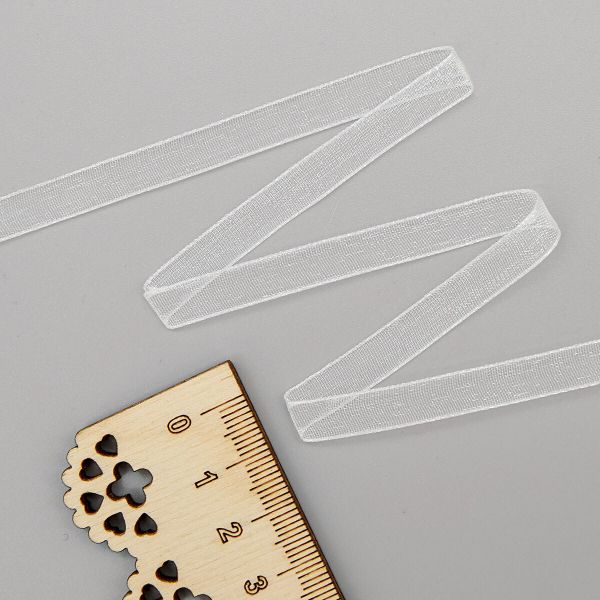 Лента капроновая (органза) _6 мм, 22.86 м (белый)