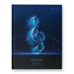 Дневник для музыкальных школ, глянцевая ламинация, твердый переплет Д251 A5 48 л. 4 шт сшивка 60 г/м², Скрипичный ключ 01688, Светоч