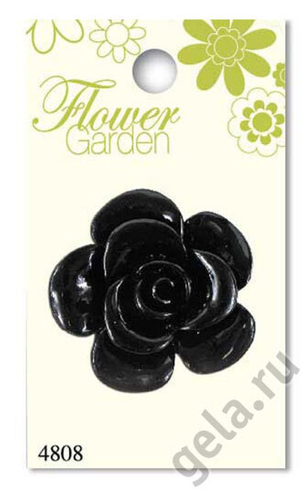 Пуговицы Flower Garden, 34 мм, 1 шт, пластик, черный