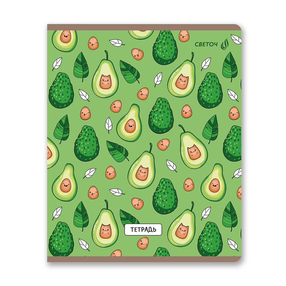 Тетрадь ученическая общая, выборочный лак, A5 80 л. на скобе 65 г/м², белизна 100% 5 шт клетка, 01526 Мяугли, Светоч Т81