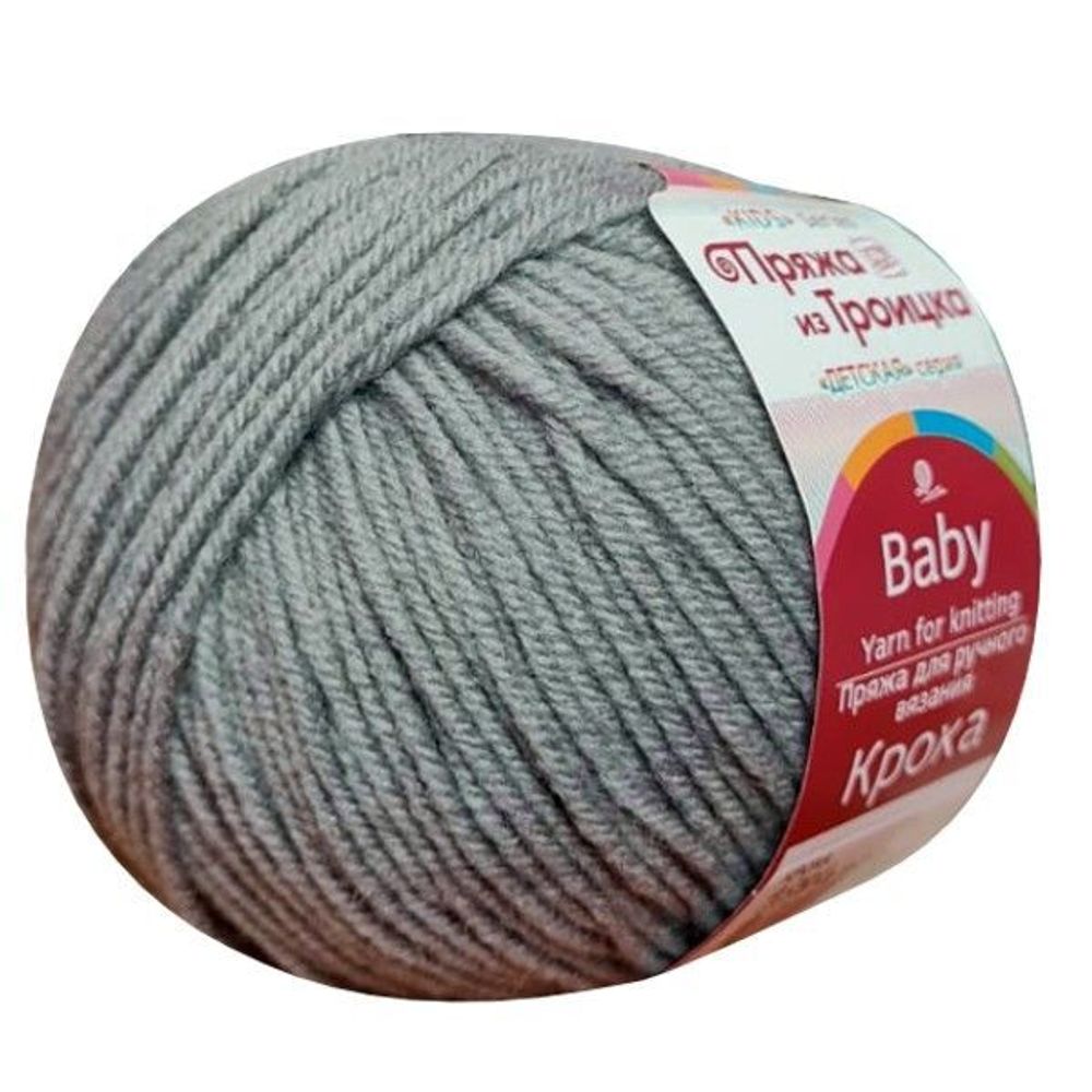 Пряжа Троицкая Кроха / уп.10 мот. по 50 г, 135 м, 0048 серый
