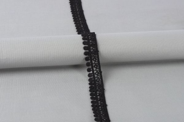 Кружево гипюр (плетёное) 18 мм / 10 м, GP002BL черный, Gamma GGM-1802