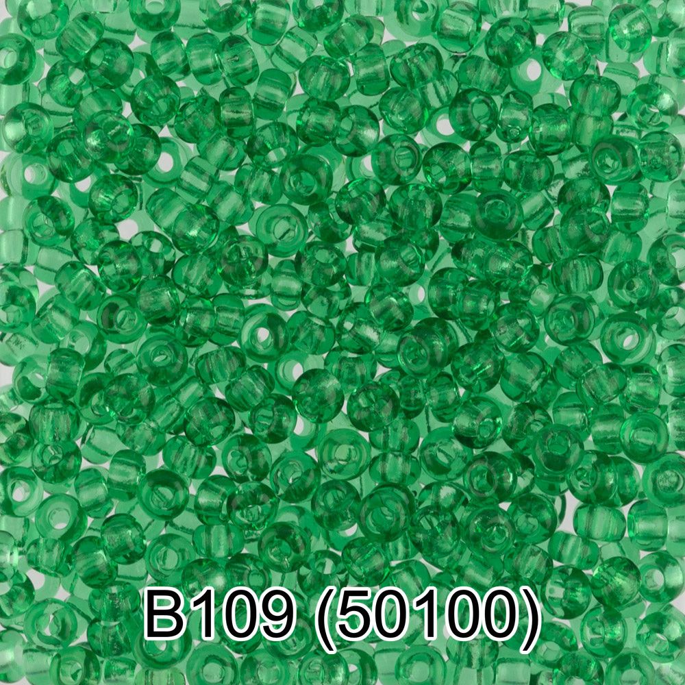 Бисер Gamma 10/0 (2.3 мм), 150 г (10х5 г), B109 св.зеленый, 50100, круглый 2