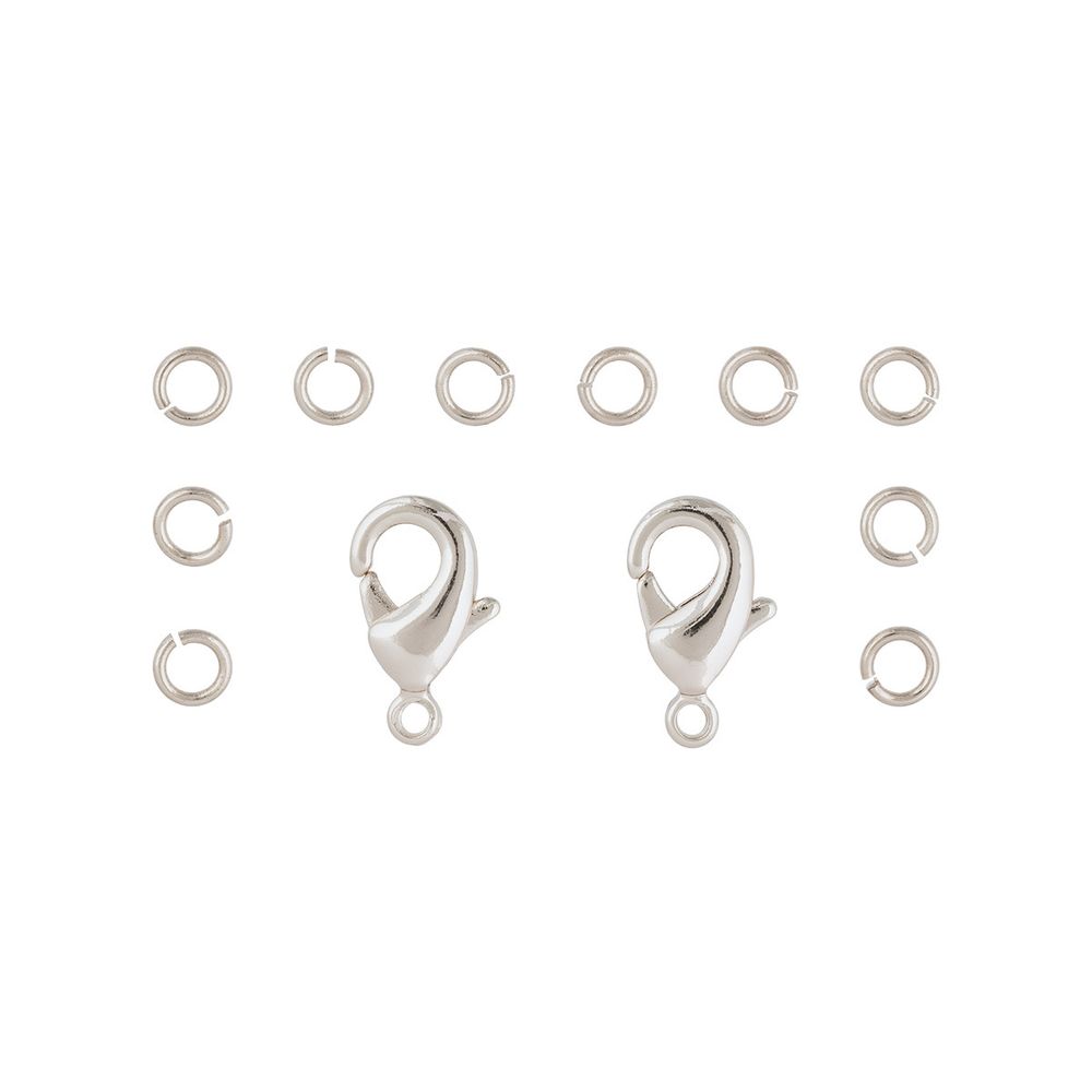 Набор фурнитуры для бижутерии 60 шт, 01 под серебро, Zlatka FMK-F03