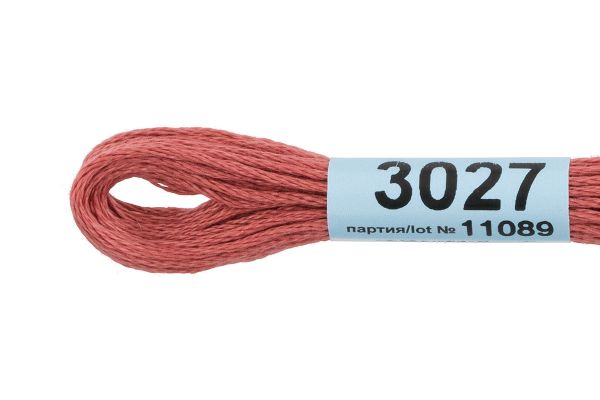 Мулине Gamma 100% хлопок, цв.3027 св.терракот, 24 мотка по 8 метров