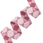 Лента (тесьма) жаккардовая 32.0 мм / 25 метров, Славянский орнамент Оберег, рис. 9788, белый / бордовый / розовый, С3774Г17