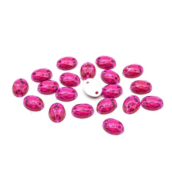 Стразы пришивные, акриловые, 6х8мм, 20 шт/упак (овальные) Astra&Craft (38 рубин)