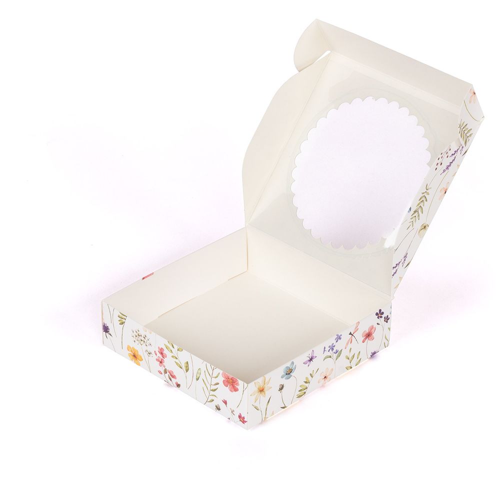 Коробка для печенья 11.5х11.5х3 см, №1 Полевые цветы, S-Chief, CBC-024