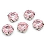 Хрустальные стразы в цапах круглой формы, розовый 8 мм, 10 шт. Astra&Craft, РЦ010НН8