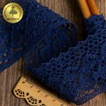 Кружево вязаное (тесьма) 50 мм / 10м, 6368 цв.29 т.синий, Kruzhevo