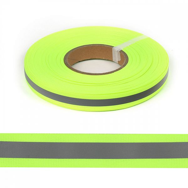 Стропа (ременная лента) светоотражающая 20 мм / 50 метров, отр.R200-280, SV.ST20y, цв.желтый