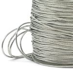 Резинка шляпная (шнур эластичный) ⌀1.0 мм / 100 метров, 0370-6100, металлизированный, серебро