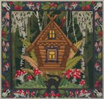 Набор для вышивания нитками Panna Золотая серия PD-7446, Подушка. Избушка Бабы Яги (лимитированная коллекция), 40х40 см