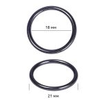 Кольца для купальника металл ⌀18.0 мм, черный никель, 018E.SW, 100 шт