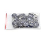 Пуговицы на ножке 24L (15мм), пластик (n.blue (синий/черный никель)), 36 шт, PS39