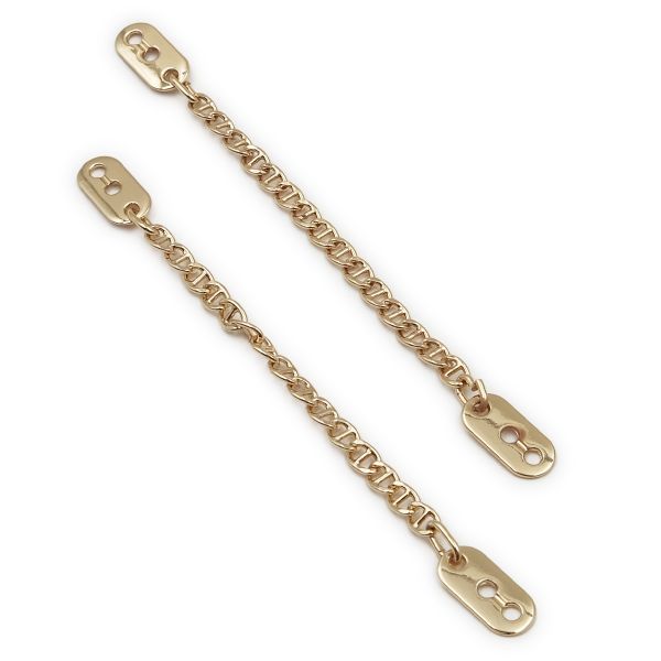 Вешалка-цепочка для одежды 102х7 мм, металл, золото цв.02, 10 шт, ГНУ14377
