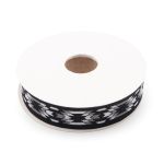 Лента (тесьма) жаккардовая 20.0 мм / 10±0.5 метров, Геометрический орнамент 20279 V3 черный/серый