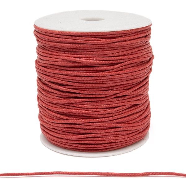 Шнур вощеный ⌀2.0 мм / 100 метров, цв.С171 красный
