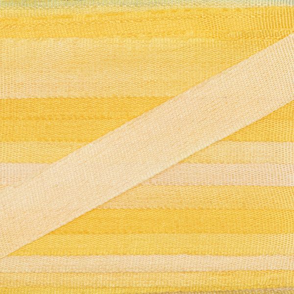 Лента (тесьма) шелковая 7.0 мм / 45.5±0.5 метров, M007 бл.желтый/желтый, Gamma SRM-7