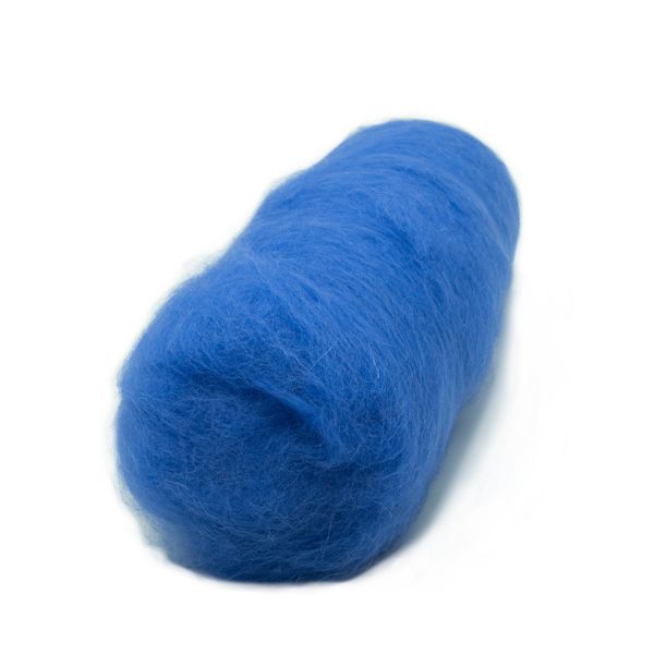 Шерсть для валяния Кардочес 100% п/тонк.шерсть, 100 г Камтекс, цв.017 лесной колокольчик